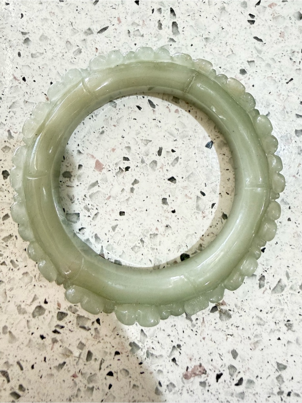 Shetaicui Quartzite Carved Bangle 59.2mm Plum Blossom Bamboo